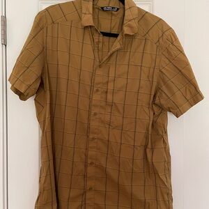 Arc'teryx Mustard Checkered Casual Button Down Shirt